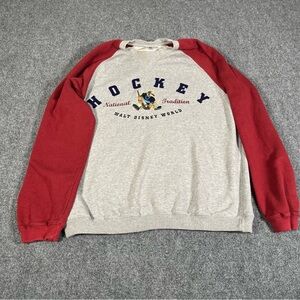Vintage Disney Hockey Sweatshirt Men’s Medium Y2K 90s Rare Embroidered Sports
